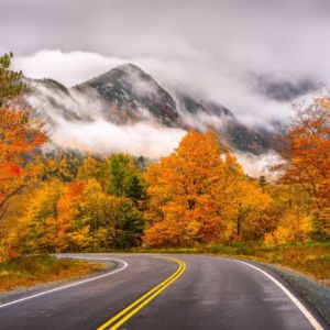 Driving through Franconia Notch while scouting for a workshop, I witnessed this awesome scene in front of me. Some of the few craggy peaks in New England were shrouded in fast moving fog and mist, and each second the composition changed as the dark masses of mountains disappeared and returned from behind these vapors. The past peak foliage framed the road and I knew in my heart that this image would tell an awesome story.